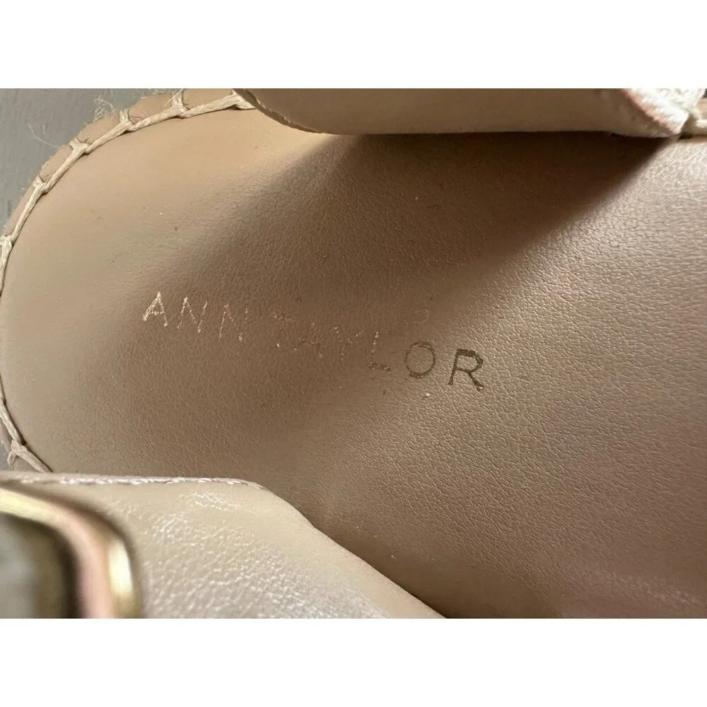 Ann Taylor Isabella Rainbow Rick Rack Linen Espadrille Flats Women's 7M